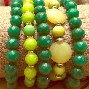 Handmade green stone bracelet sold separately
